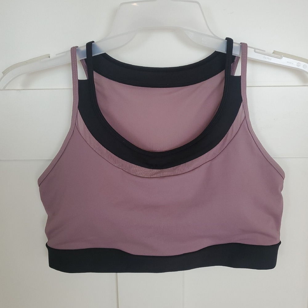 Zyia Active One More Rep Padded Sports Bra Purple Black Size XL Activewear Gym
